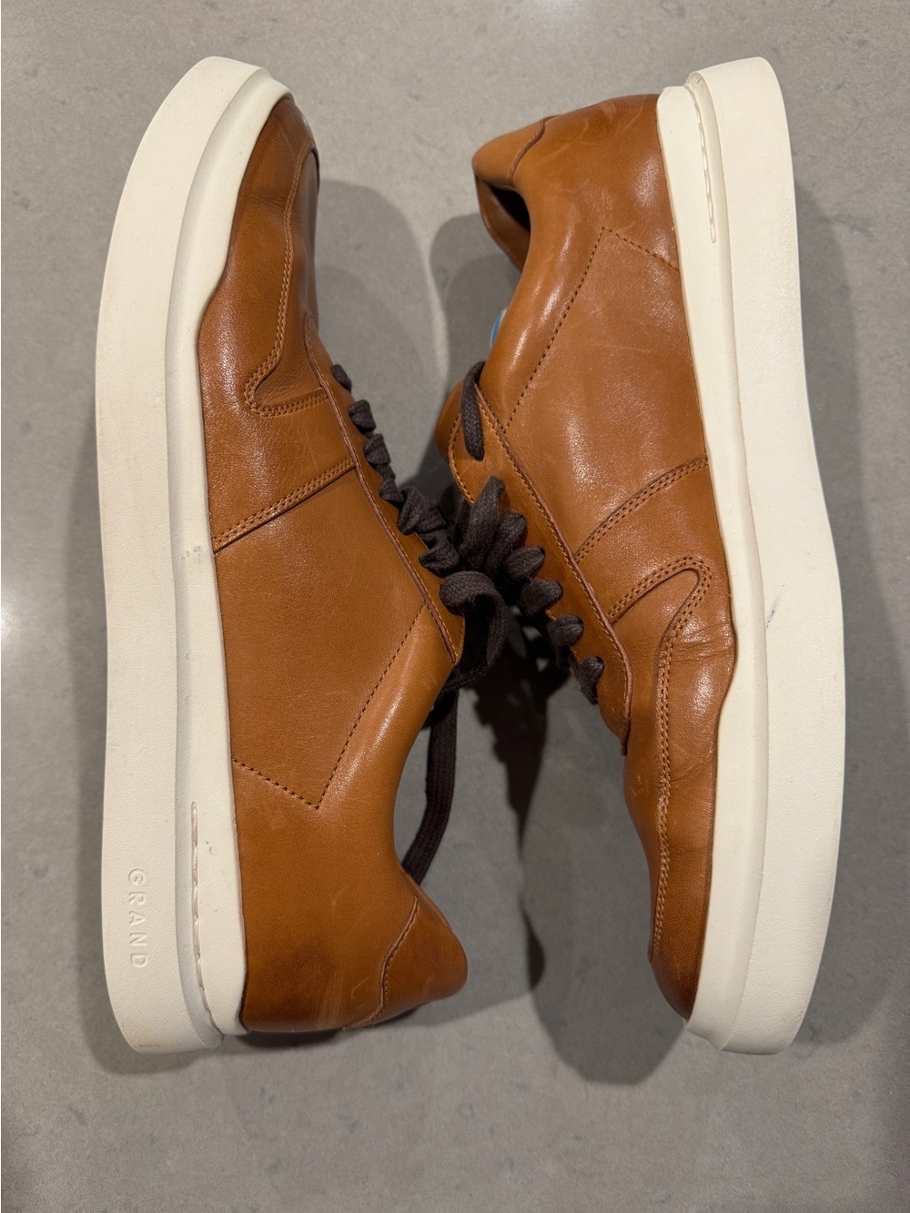 Cole Haan Men's Leather Sneakers in Cognac and White